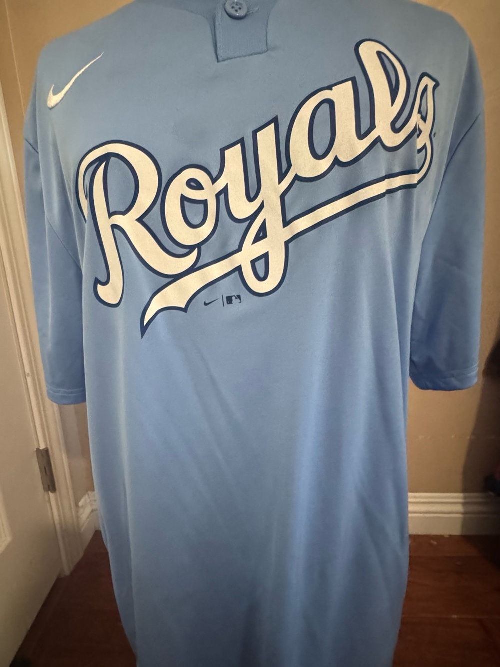 Nike Light Blue Athletic Jersey with Black Tag